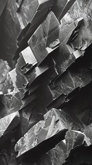 13. Micro view of a shard of rock, showing detailed grain structures and sharp edges, high clarity and resolution