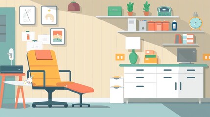 Pediatric nurse art flat design side view child care theme animation Complementary Color Scheme