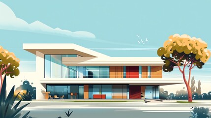 Junior architect art flat design side view drafting theme animation Complementary Color Scheme