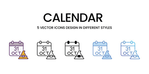 Calendar icons vector set stock illustration.