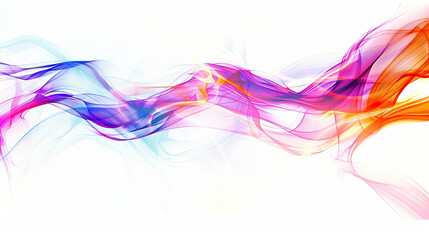 Colorful Abstract Waves, Generative AI Illustration