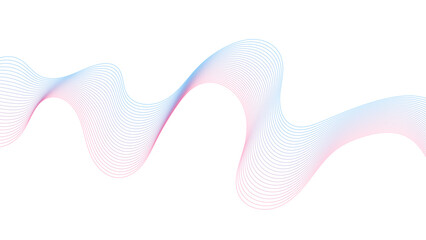 Abstract colorful blue, pink blend wave lines on transparent background. Abstract frequency sound wave lines and technology curve lines background. Design used for banner, template, science, business 