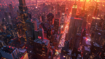 Naklejka premium Aerial view of a stunning high building landscape