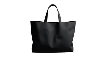 Black tote bag isolated on white background
