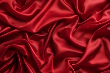 Obraz premium Deep Red Pure Silk Fabric - Beautifully Draped and Luxurious Silk Texture
