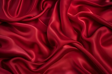 Obraz premium Glamorous Red Silk Material - Rich and Smooth Genuine Silk Textile Background