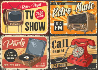 Retro home appliances set sticker