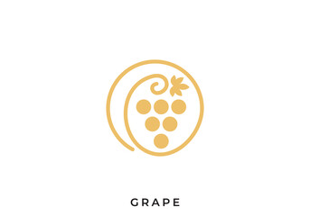 simple circle vineyard logo vector design
