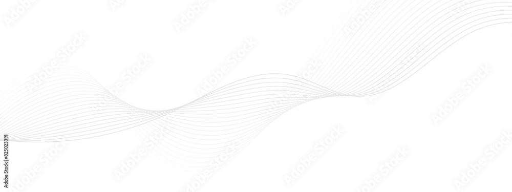 Wall mural grey wave swirl, frequency sound wave, twisted curve lines with blend effect. abstract grey wave lin