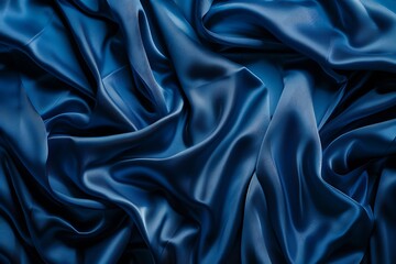 Fototapeta premium Glamorous Blue Silk Material - Rich and Smooth Genuine Silk Textile Background