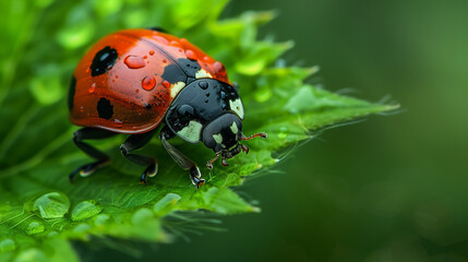 Obraz premium Macro photography ladybug