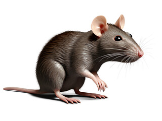 brown rat isolated, transparent