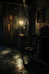 Haunted Victorian Room with Candlelight
