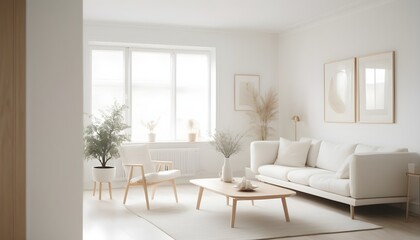 white and gold theme interior modern minimalism photo realism