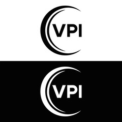 Fototapeta premium VPI logo. V P I design. White VPI letter. VPI, V P I letter logo design. V P I letter logo design in FIVE, FOUR, THREE, style. letter logo set in one artboard. V P I letter logo vector design.