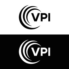 VPI logo. V P I design. White VPI letter. VPI, V P I letter logo design. V P I letter logo design in FIVE, FOUR, THREE, style. letter logo set in one artboard. V P I letter logo vector design.