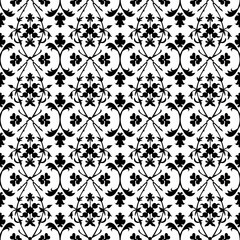 Black and White Floral Damask Pattern