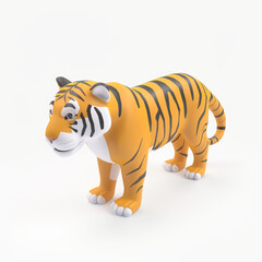 Obraz premium Tiger icon in 3D style on a white background
