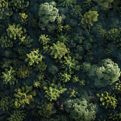 Birdseye View of Forest, Generative AI Illustration