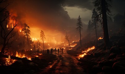 Devastating Fire Engulfs Dense Forest