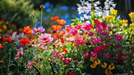 Obraz premium Blooming Splendor - A Colorful Display of Nature's Beauty in an Abundant Garden