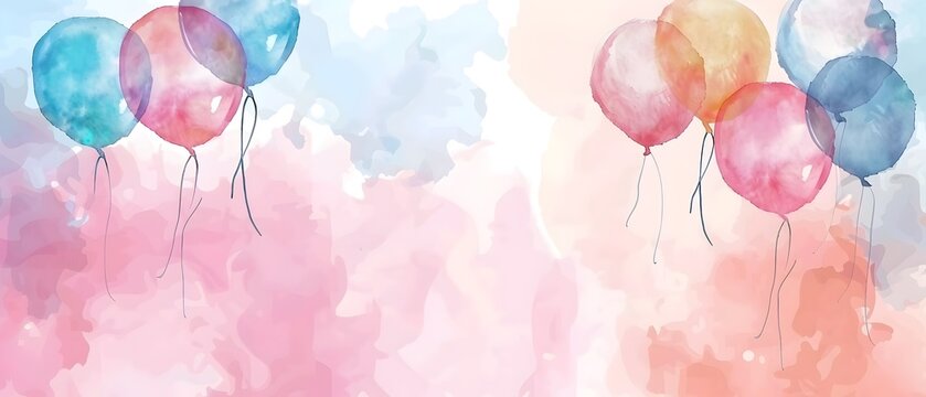 Delicate Watercolor Doodle Border for New Year s Greeting Card Mockup with Blank Space