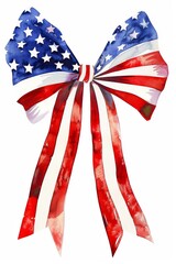 Bow on july 4th clipart, isolated vector illustration. American Flag Day