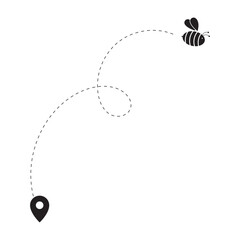 Fototapeta premium Flaying Bee Silhouette