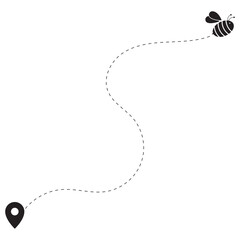 Flaying Bee Silhouette