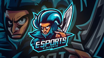 Obraz premium Sword Mascot Logo for Esports Vector Design