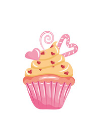 cupcake with frosting and sprinkles