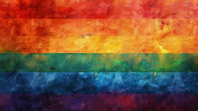 An abstract depiction of a pride flag with bold, vibrant colors, set against a minimalist background. This design captures the spirit of LGBTQIA+ pride and the celebration of diversity.