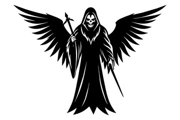 Angel Death vector silhouette illustration