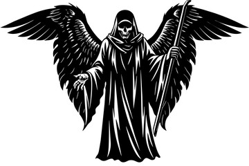 Angel Death vector silhouette illustration