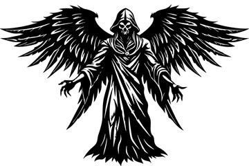 Angel Death vector silhouette illustration