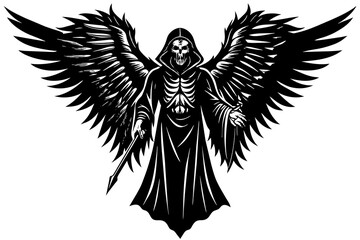 Angel Death vector silhouette illustration