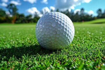 Obraz premium Golf Ball on Lush Green Field