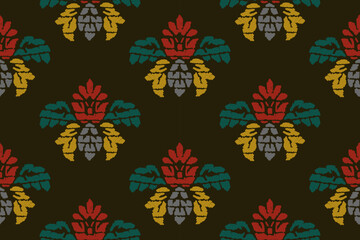 Ikat Seamless Pattern tribal art Embroidery, Ikat stripe Digital textile Asian Design for Prints Fabric saree Mughal Swaths texture Kurti Kurtis Kurtas, Motif Batik