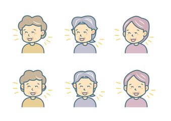 笑う女性のイラストセット