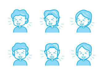 笑う女性のイラストセット