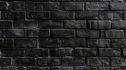 a brick wall painted black