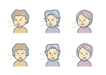 会話するの女性のイラストセット