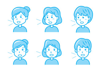 会話する女性のイラストセット
