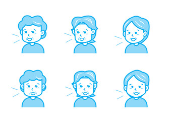 会話する女性のイラストセット