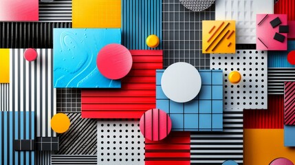 Geometric elements take center stage in this modern pop art background, offering a visually striking composition that appeals to contemporary aesthetics.