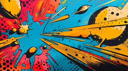 With its playful comic book style, this abstract pop art backdrop brings a sense of whimsy and fun to any design, perfect for projects aimed at capturing attention.