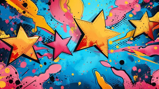 With its playful comic book style, this abstract pop art backdrop brings a sense of whimsy and fun to any design, perfect for projects aimed at capturing attention.