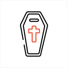Coffin vector icon 