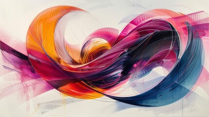 Step into the realm of modern artistry with this expressive movement abstraction, where dynamic lines and graceful curves intertwine to form a mesmerizing composition.