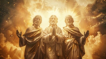 Obraz premium trinity sunday background concept. holy spirits. with copy space. pentecost